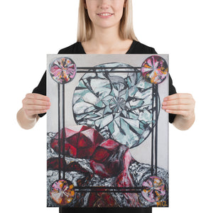Crystal & Garnet With Border of Steel (Wrapped Canvas Print)