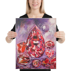 Cascade of Rubies - Wrapped Canvas Print
